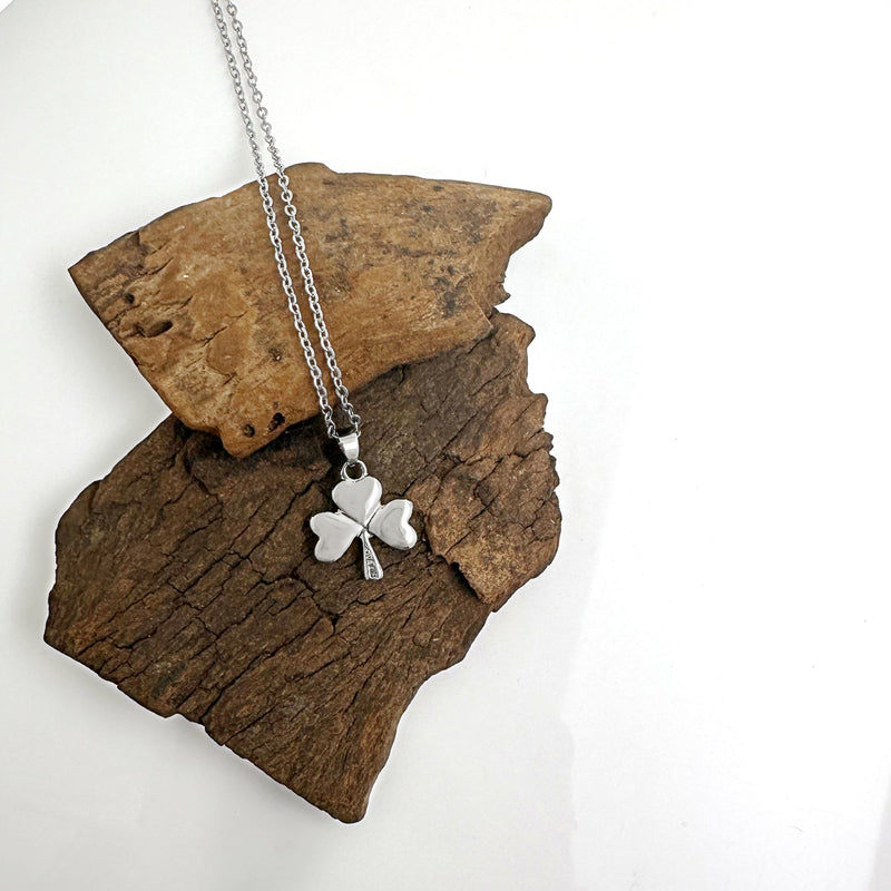 Rhodium Plated Shamrock Pendant