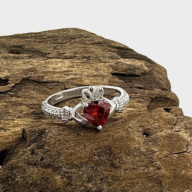 January Claddagh Birthstone Ring
