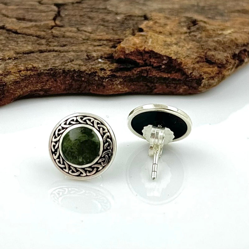 Pendientes de nudo celta de mármol de Connemara