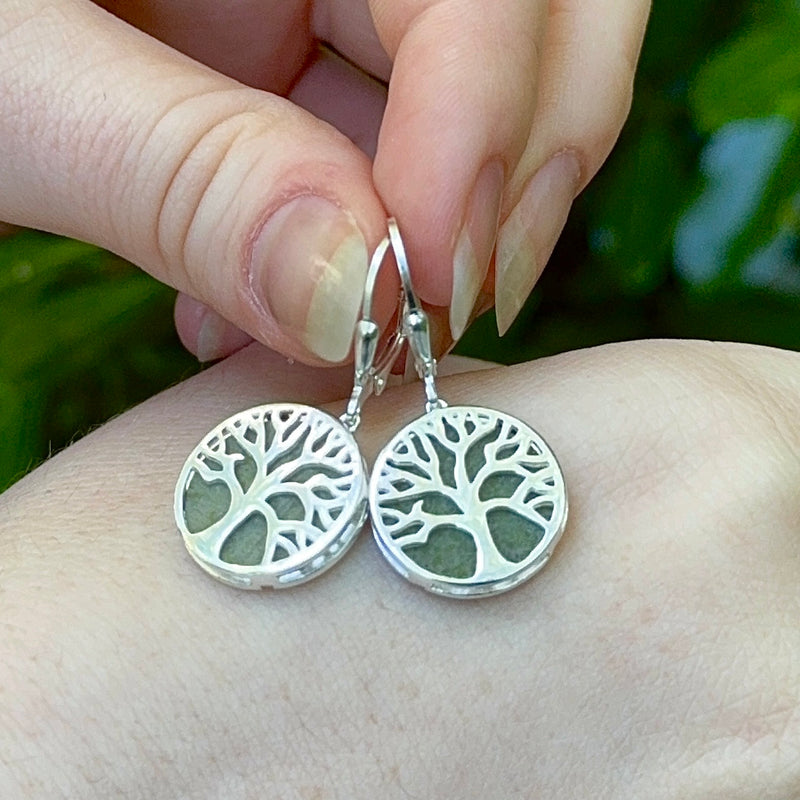 Tree Of Life Connemara Marble Earrings