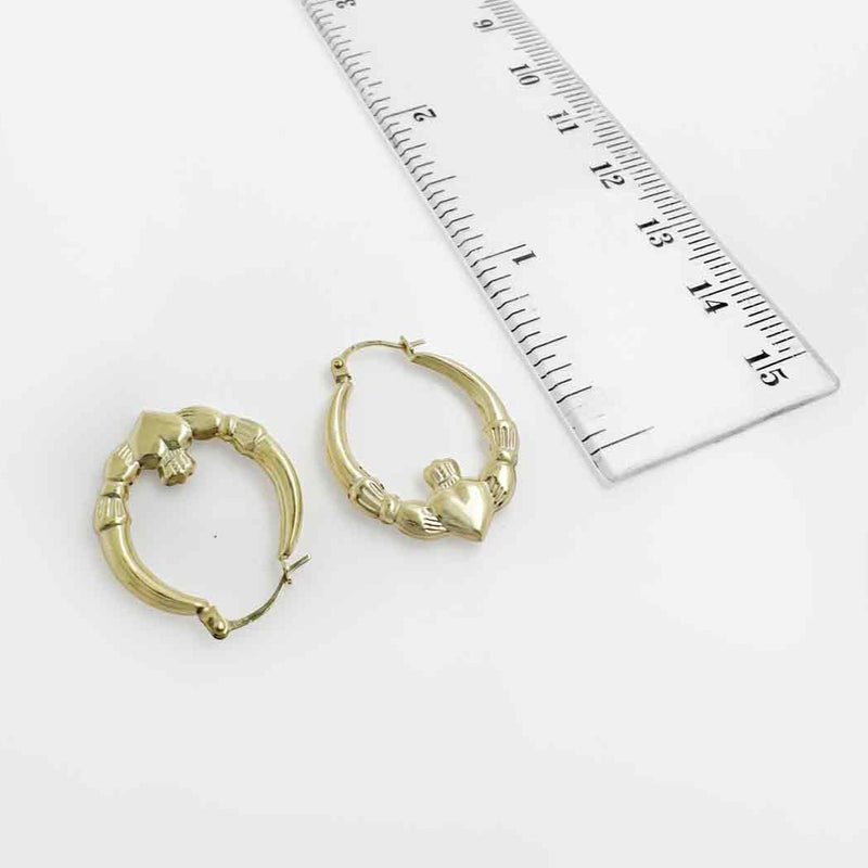 9k Gold Claddagh Earrings