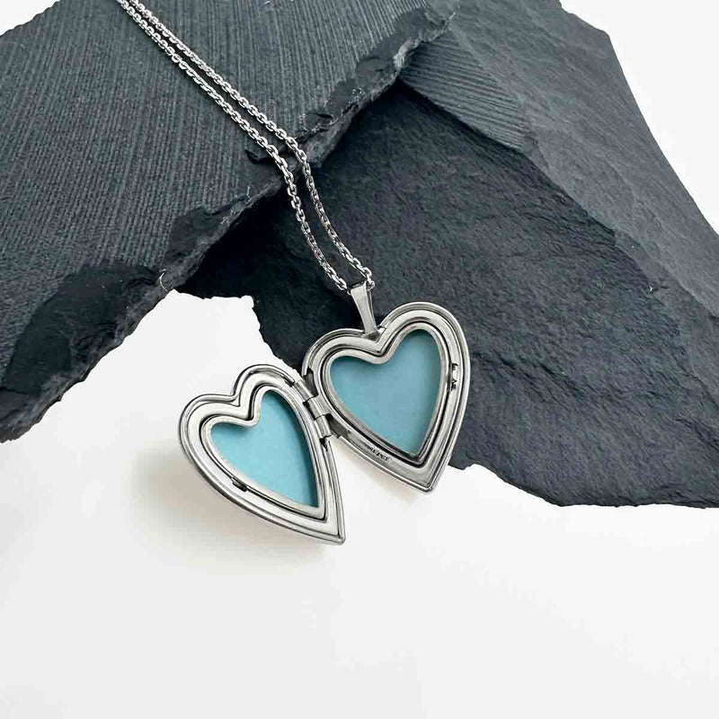 Silver Heart 'My Angel' Locket Necklace