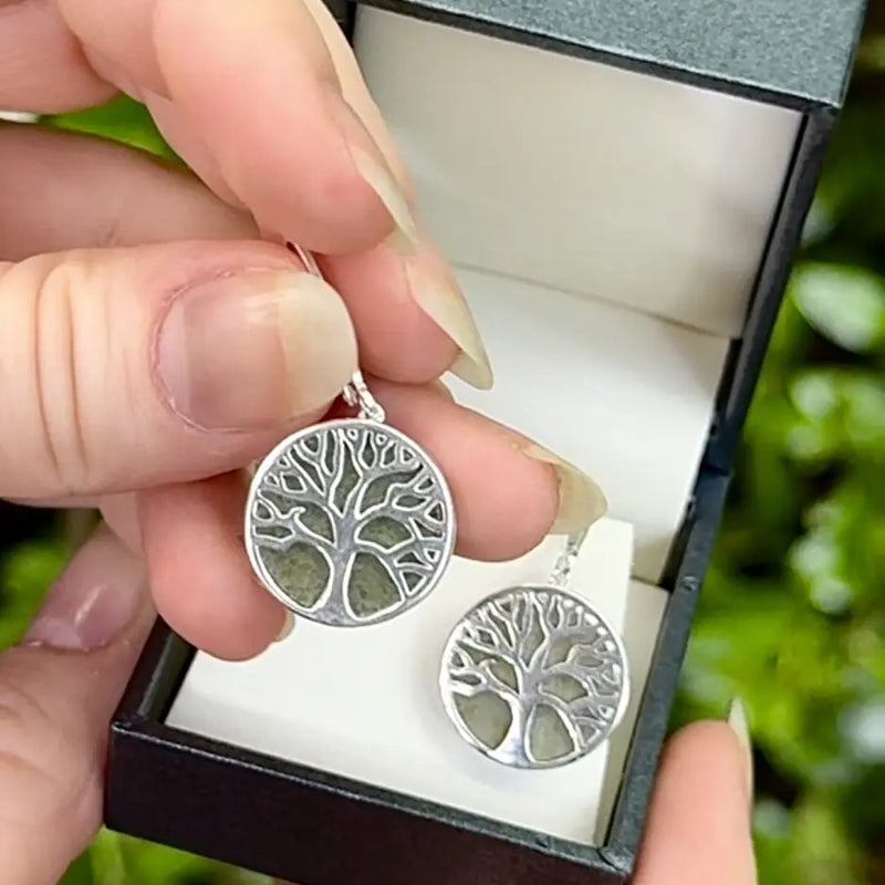 Tree Of Life Connemara Marble Earrings