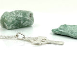 Celtic Cross Necklace in Sterling Silver with Knotwork
