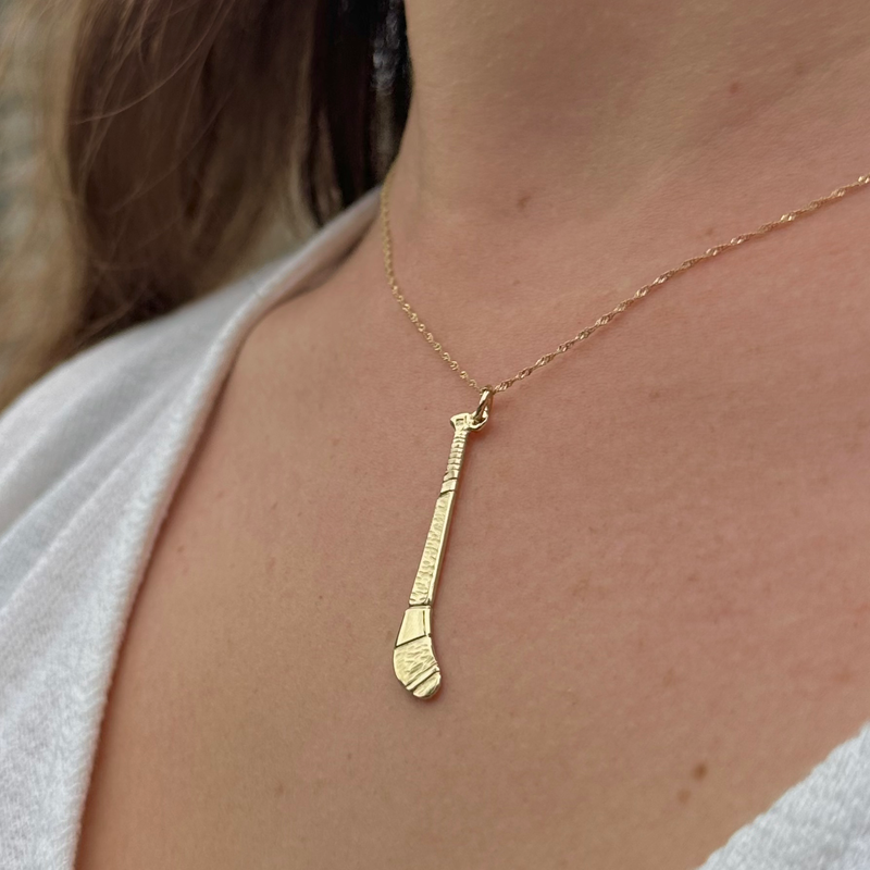 Solid Gold 9k Yellow Gold Gaelic Hurl Pendant