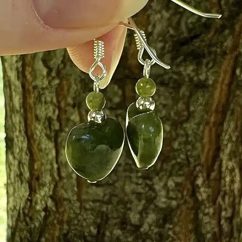 Pendientes de corazón de mármol de Connemara