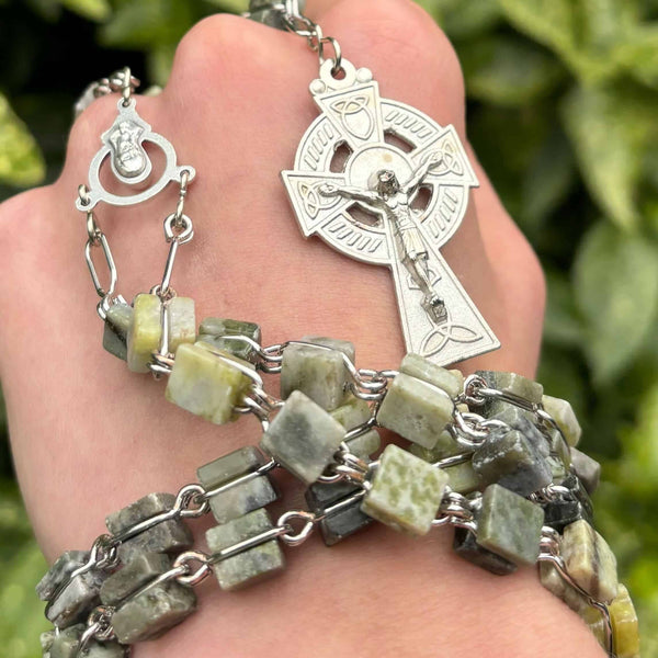 Square Connemara Marble Rosary