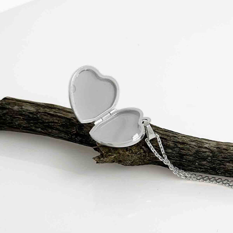 Silver Heart Locket Necklace