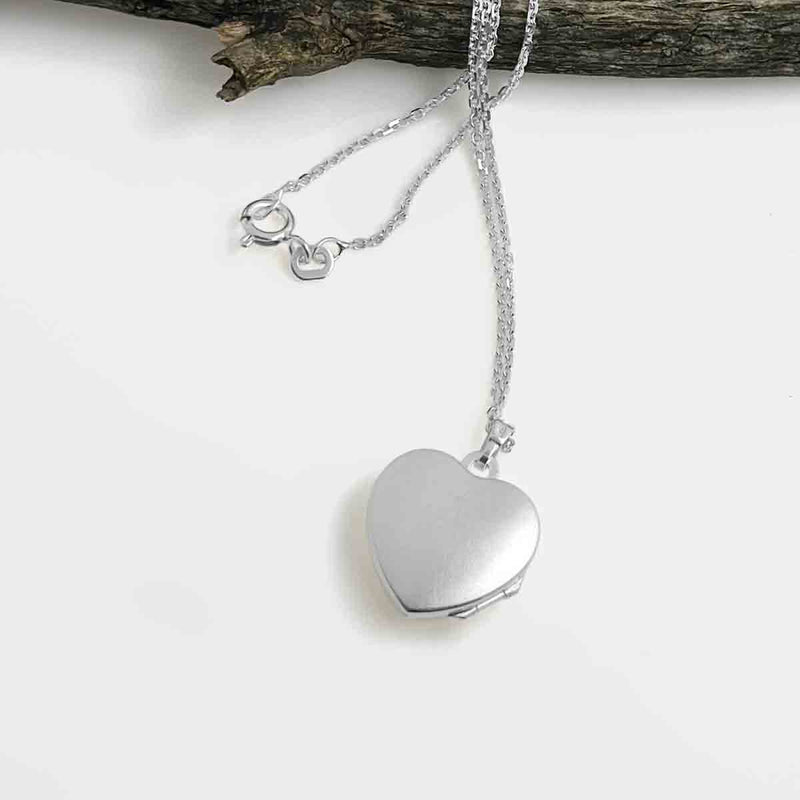 Silver Heart Locket Necklace
