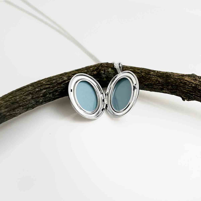 St Chris Silver Locket Necklace