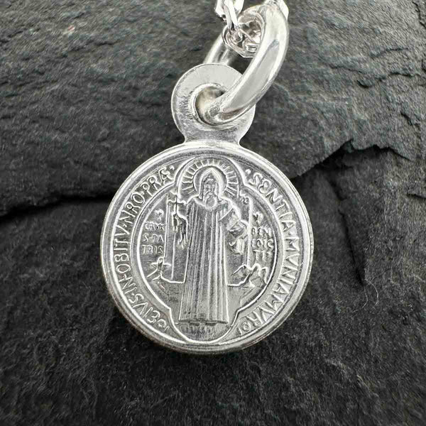 St Benedict Tiny Medal in Sterling Silver