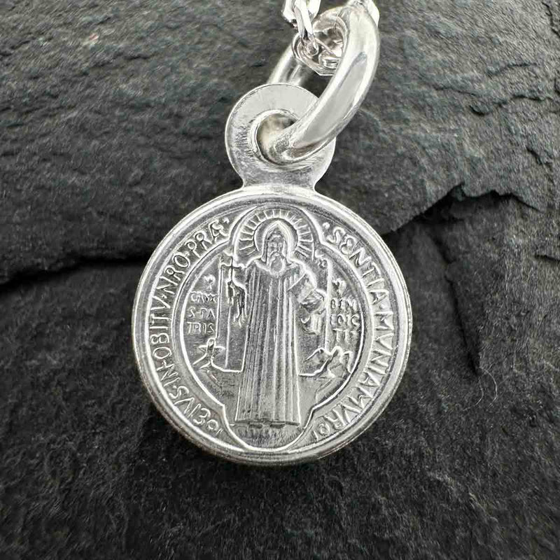 St Benedict Tiny Medal in Sterling Silver