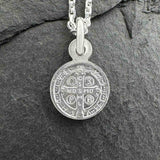 St Benedict Tiny Medal in Sterling Silver