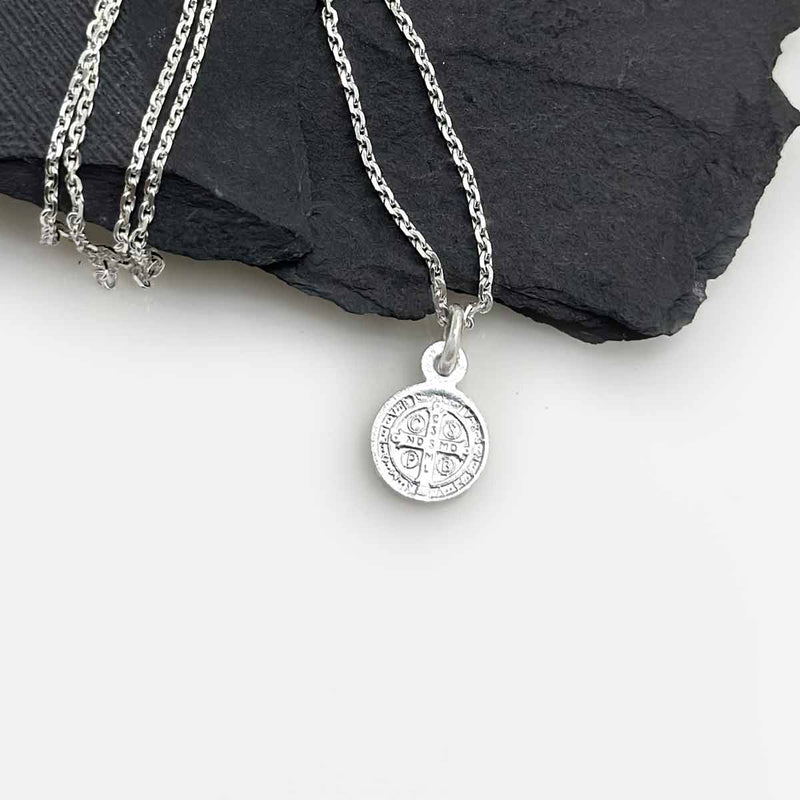 St Benedict Tiny Medal in Sterling Silver