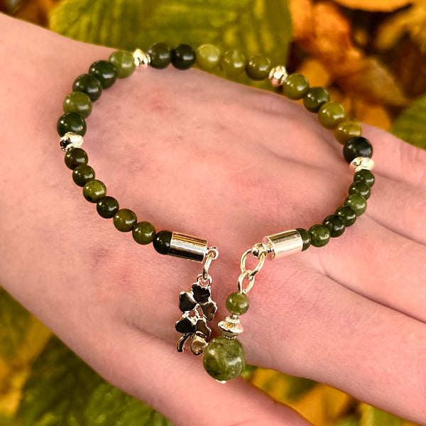 shamrock connemara marble stretch bracelet