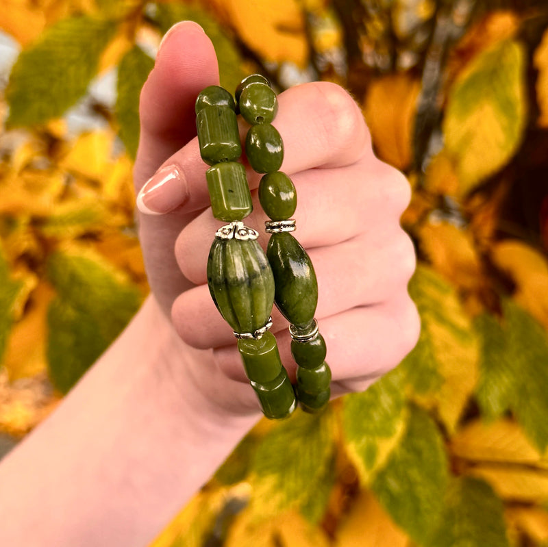 Pulseras Celta de Mármol de Connemara Talladas a Mano - Set de 2