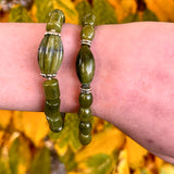 Pulseras Celta de Mármol de Connemara Talladas a Mano - Set de 2