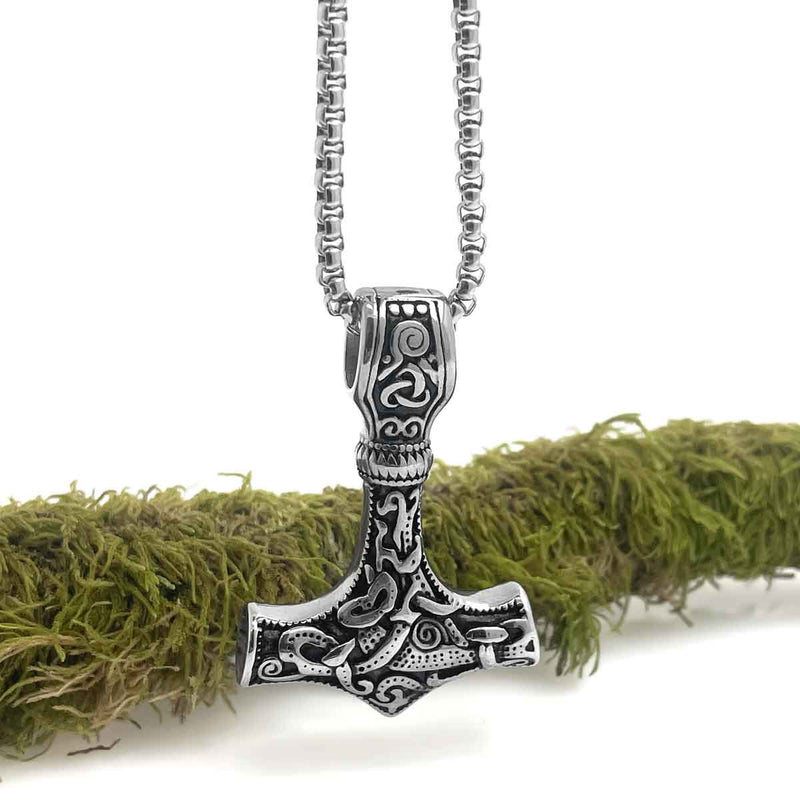 Silver Thors Hammer Necklace