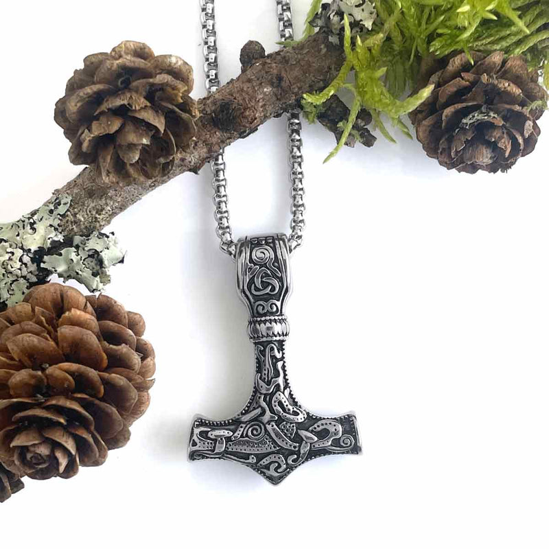Silver Thors Hammer Necklace