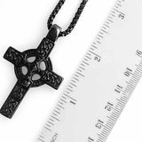 Black Celtic Cross Necklace Double Sided