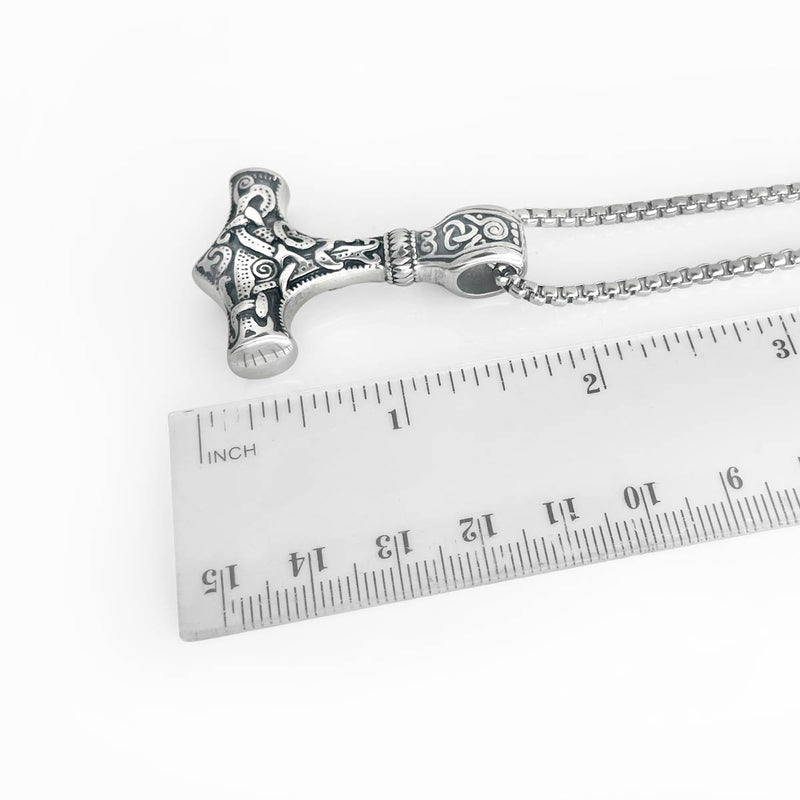 Silver Thors Hammer Necklace