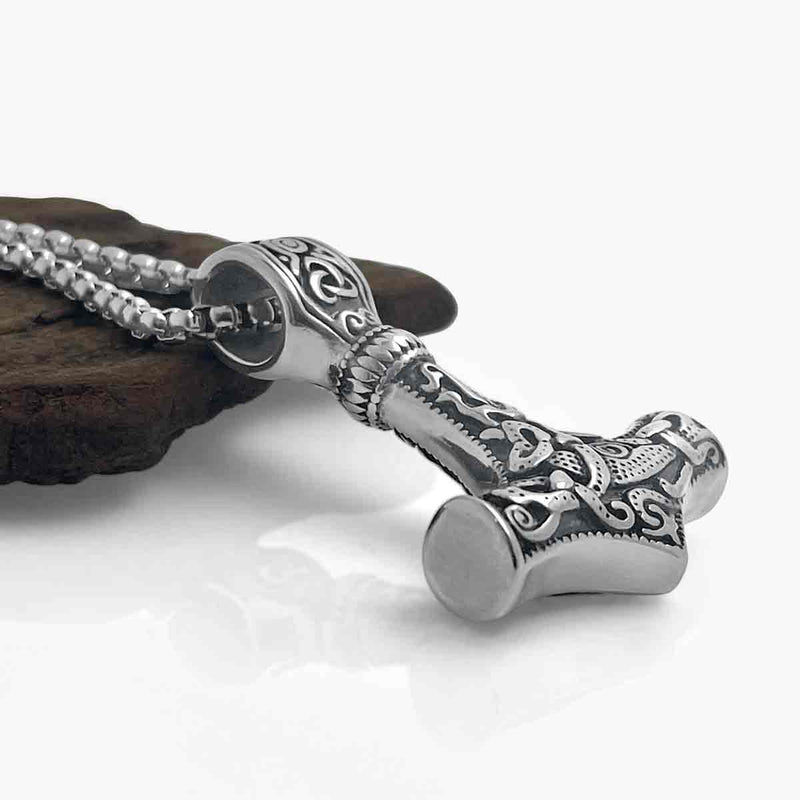 Silver Thors Hammer Necklace