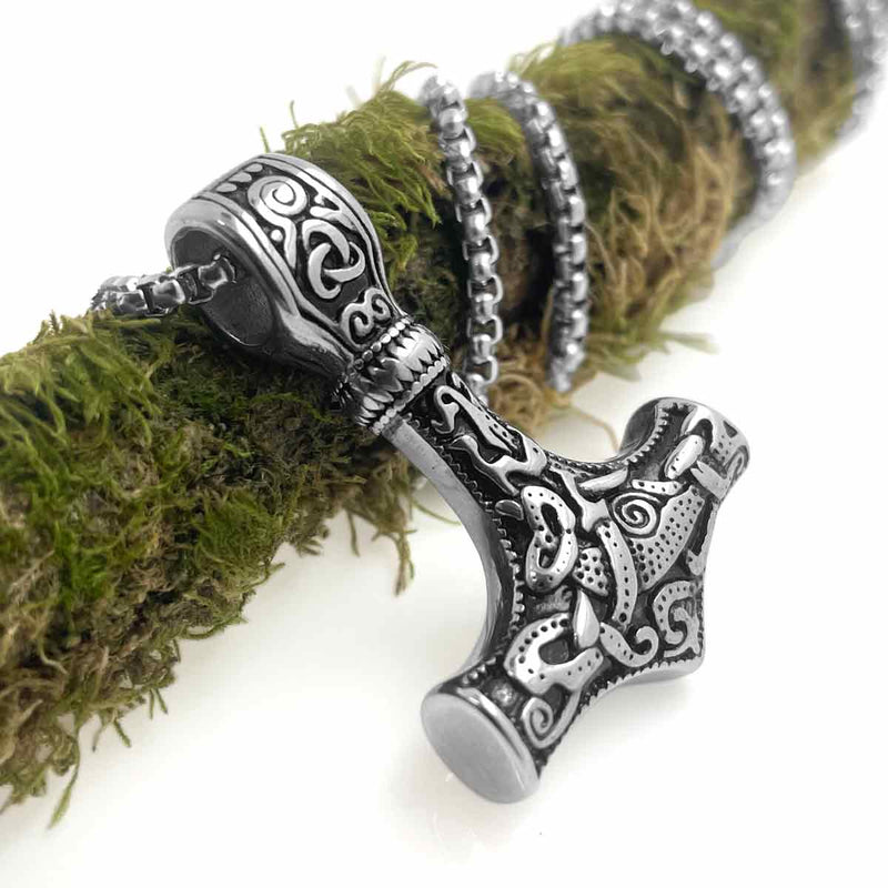 Silver Thors Hammer Necklace