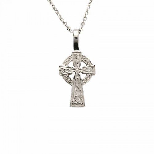 Baby Size White Gold Celtic Cross