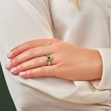 14K Gold Diamond and Emerald Claddagh Ring