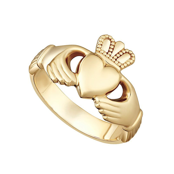 18K Gold Gents Claddagh Ring