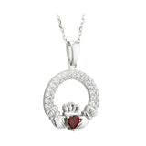 january birthstone claddagh pendant