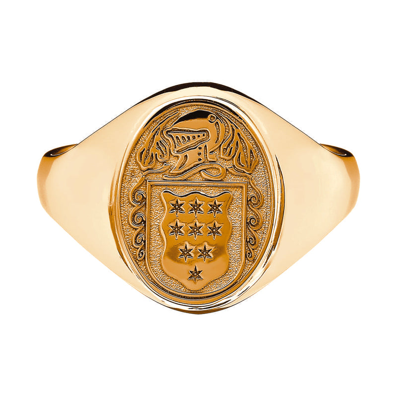 Anillo Claddagh de mujer con escudo familiar