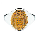 Anillo Claddagh de mujer con escudo familiar