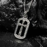 Large Sterling Silver Men’s Onyx Celtic Cross Dog Tag 3