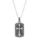 Large-Sterling-Silver-mens-celtic-cross-dog-tag-necklace 1