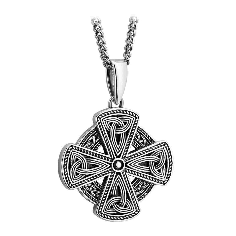 MENS SILVER CELTIC CROSS NECKLACE
