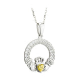 november birthstone claddagh pendant