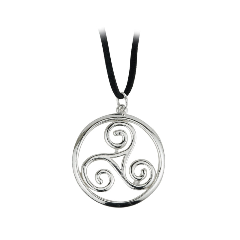 O.S Round Celtic Pendant Necklace on Wax Cord