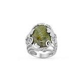 Anillo de trébol con mármol de Connemara