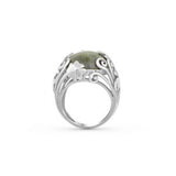 Anillo de trébol con mármol de Connemara