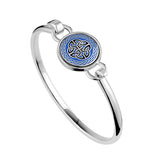 Pulsera de cuatro nudos de la Trinidad en esmalte azul de rodio