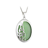 Colgante ojo de gato verde rodio Bok