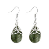 Rhodium Connemara Marble Trinity Earrings