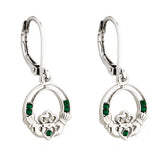 Pendientes Claddagh de Rodio y Cristal
