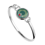 Brazalete Claddagh con Esmalte Verde Rodio