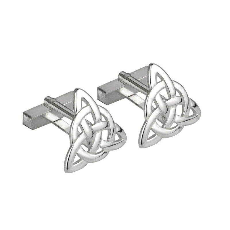RHODIUM PLATED CELTIC KNOT CUFFLINKS
