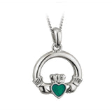 Colgante Claddagh de Esmalte Bañado en Rodio