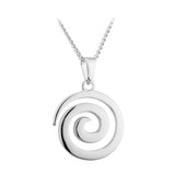 Colgante en espiral con baño de rodio
