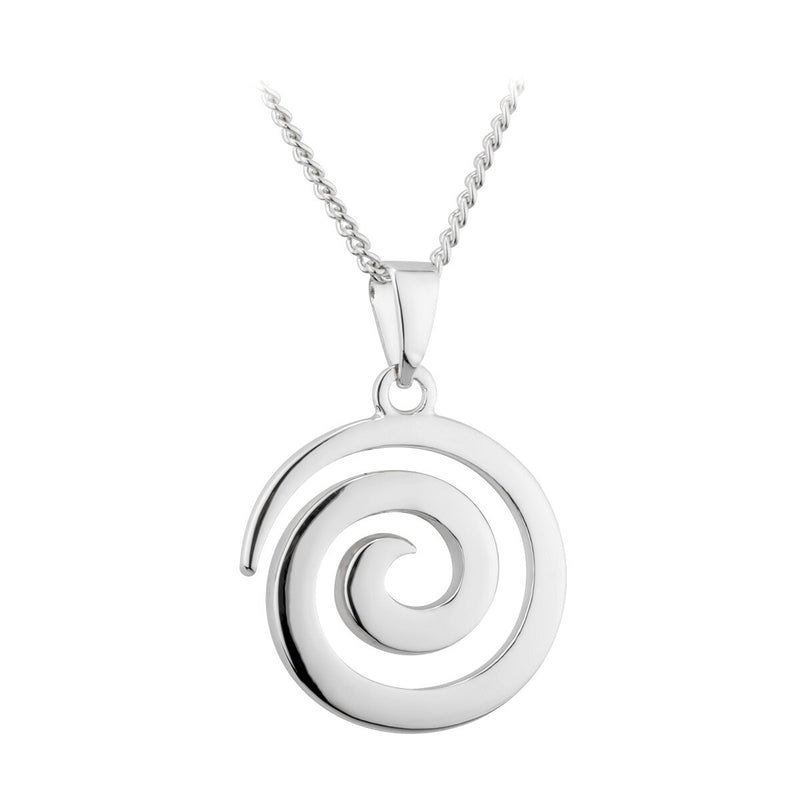 Colgante en espiral con baño de rodio