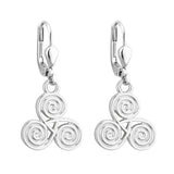 Pendientes de gota en espiral bañados en plata